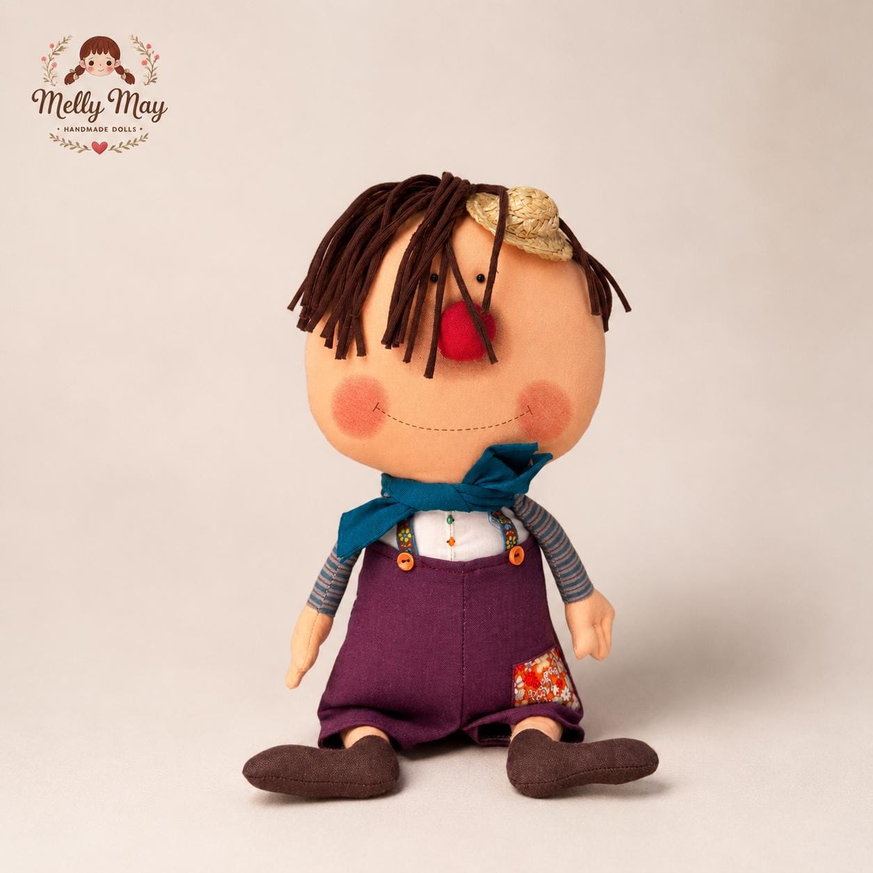Gulu Handmade Doll, 15 Inch Whimsical Fabric Art Dolls