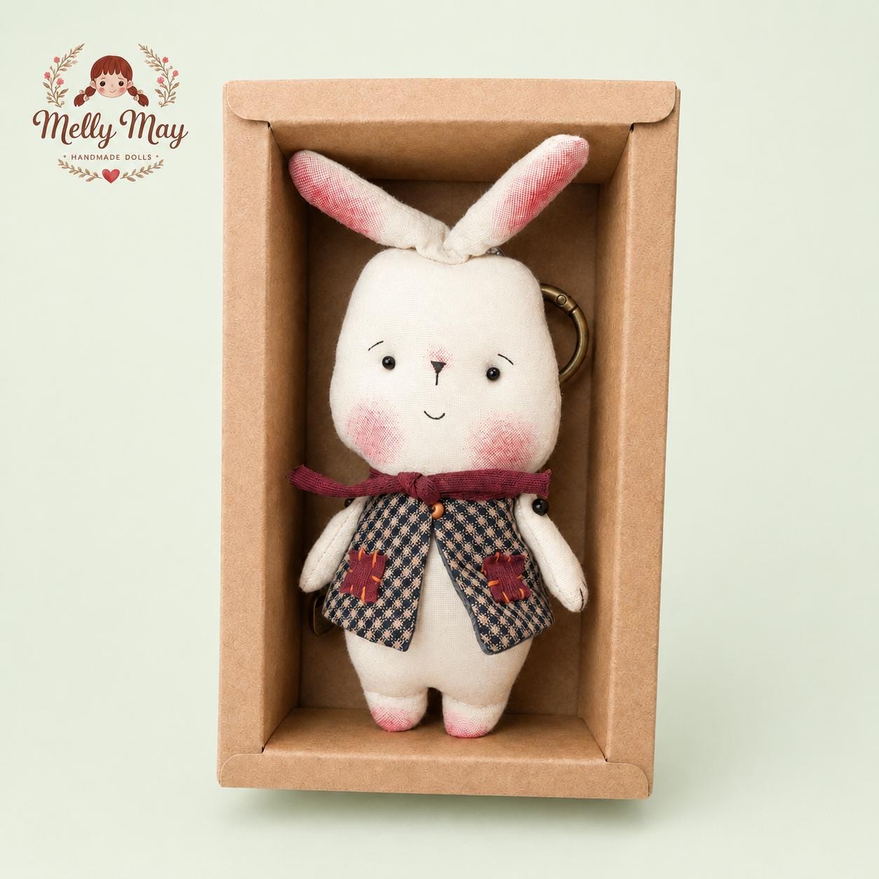 Mellow Bunny – Handmade Fabric Bag Charm