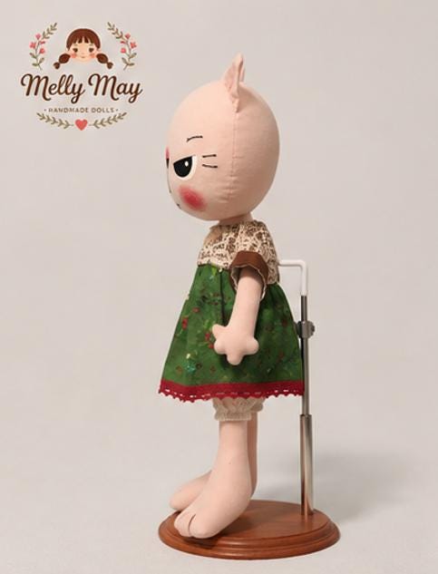 Vintage Traveler Cat Couple – Handmade Art Dolls