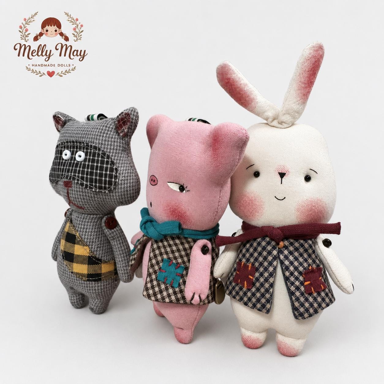 Mellow Bunny – Handmade Fabric Bag Charm