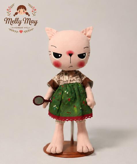 Vintage Traveler Cat Couple – Handmade Art Dolls