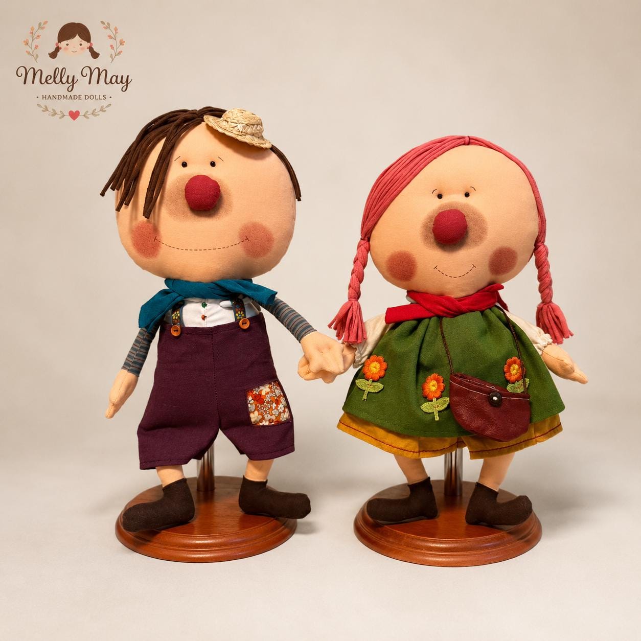 Gulu Handmade Doll, 15 Inch Whimsical Fabric Art Dolls