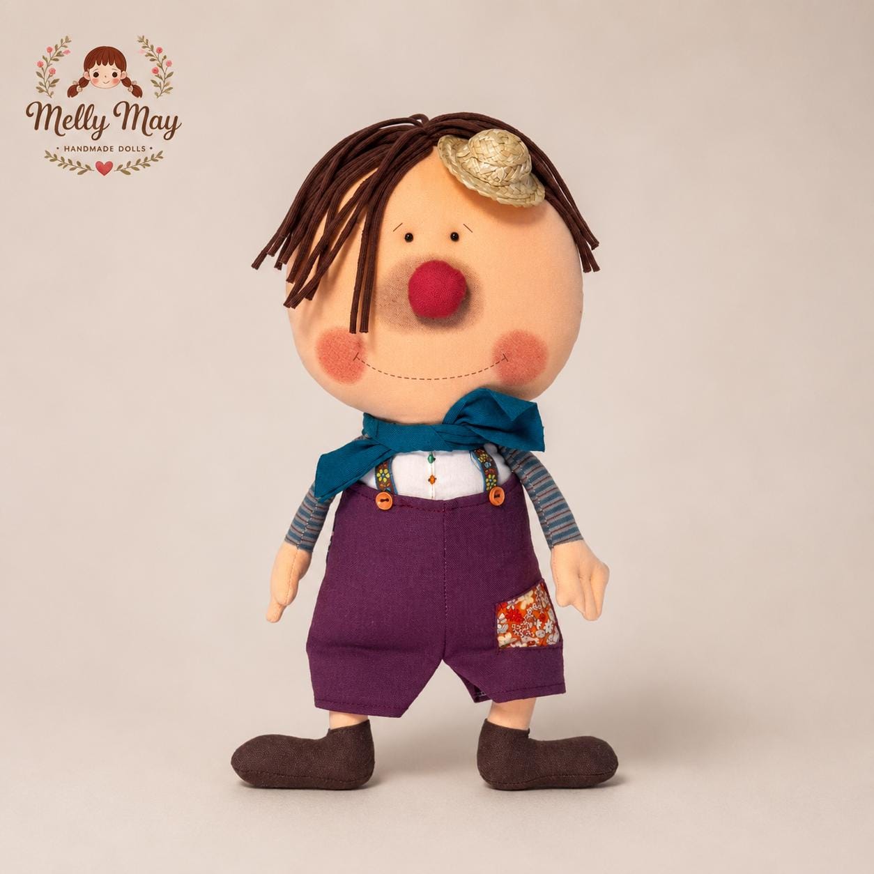 Gulu Handmade Doll, 15 Inch Whimsical Fabric Art Dolls